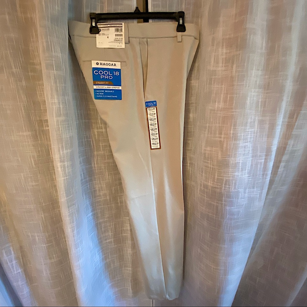 Haggar straight fit CoolPro18 khaki pants men’s 32